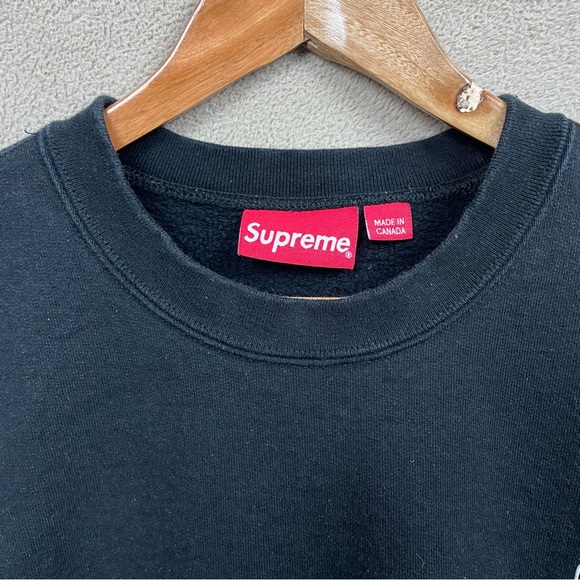 Supreme New York Side Logo Hoodie White on Black - Size Large - Picture 3 of 6